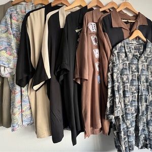 Lot of 8 Silk & silk/linen Nat Nast shirts 5 limited edition 2XL 3 Soprano style